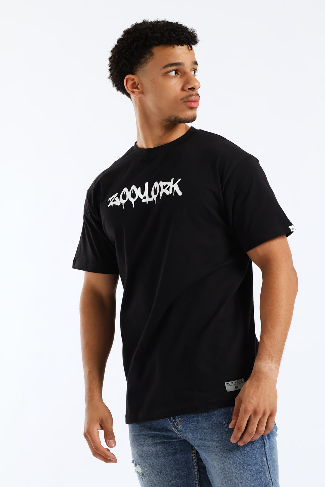 Skate Board Back Print Tee - Black