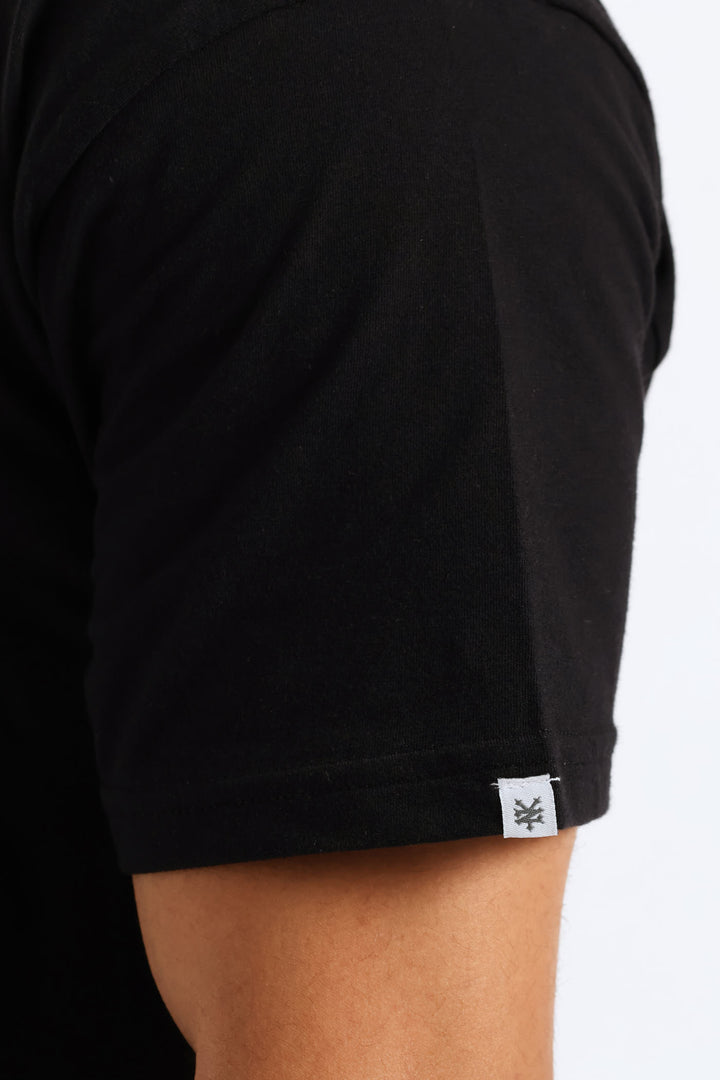 Skate Board Back Print Tee - Black