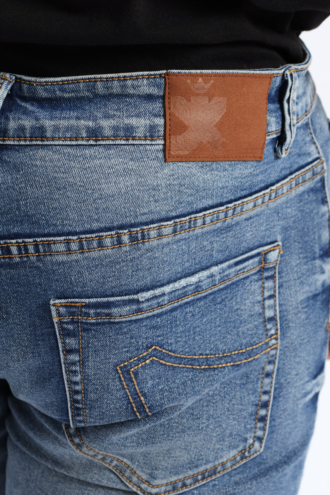 Mid Wash Skinny Rip Ripair Denim - Mid Blue