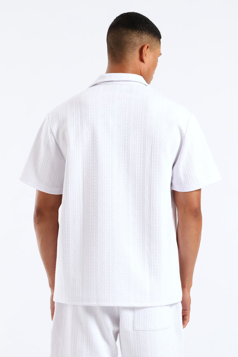 Textured Cable Shirt - White