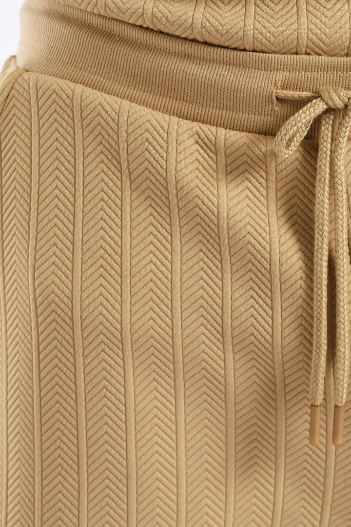 Textured Stretch Shorts - Stone