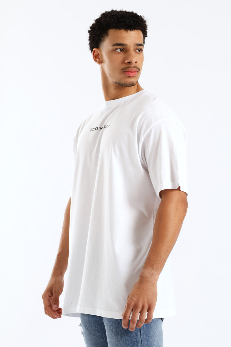 Stacked Board Tee - White