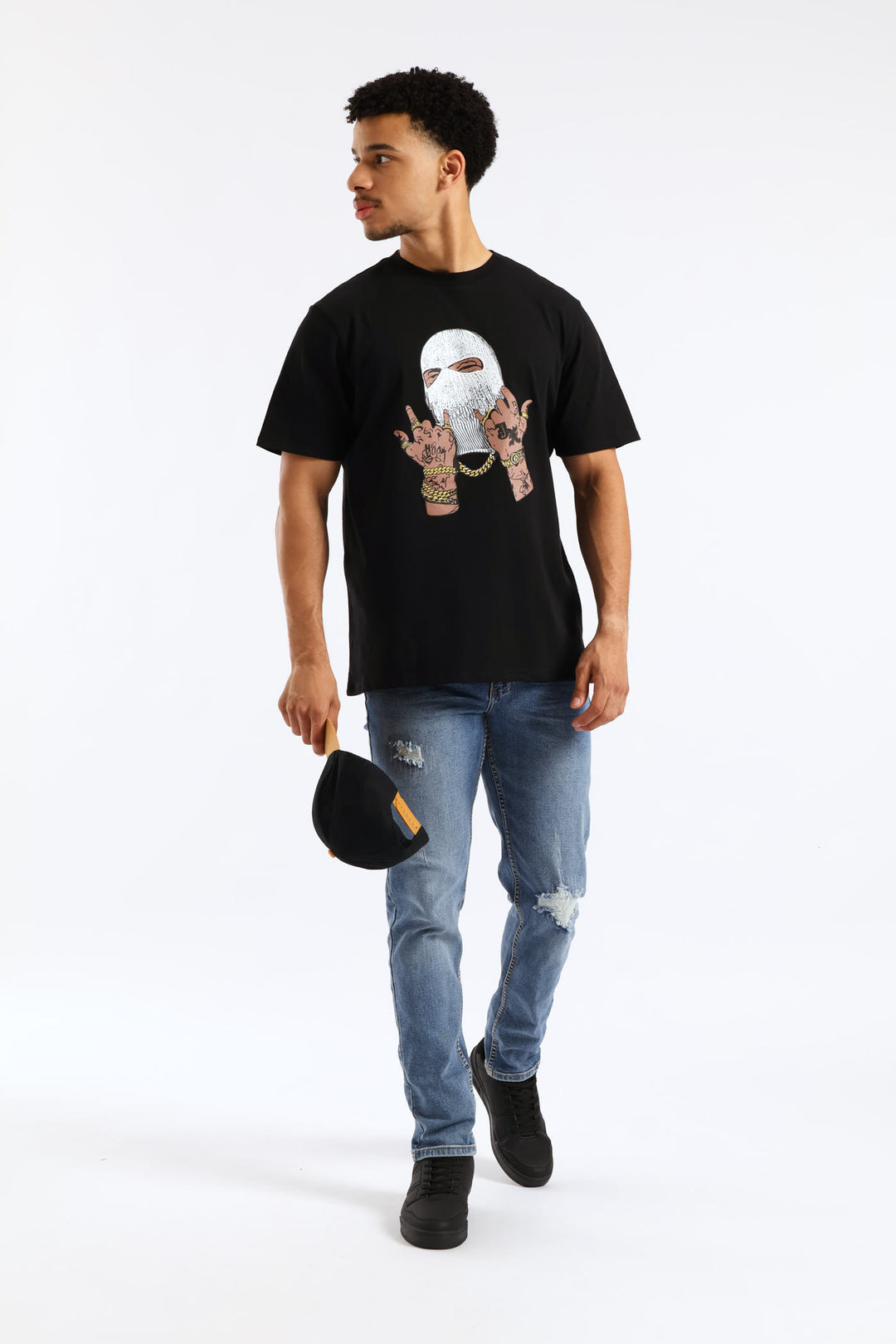 Balaclava Print Tee - Black