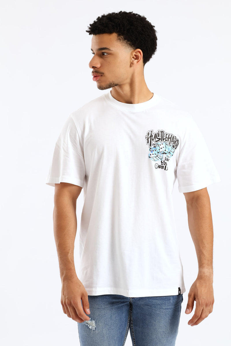 Dice Front & Back Tee - White