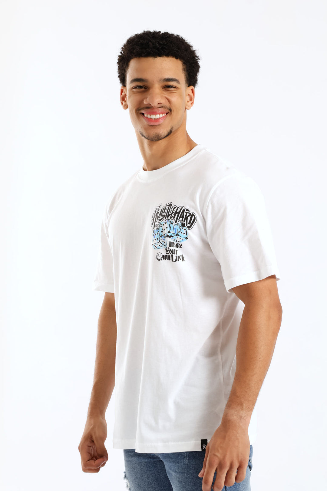 Dice Front & Back Tee - White