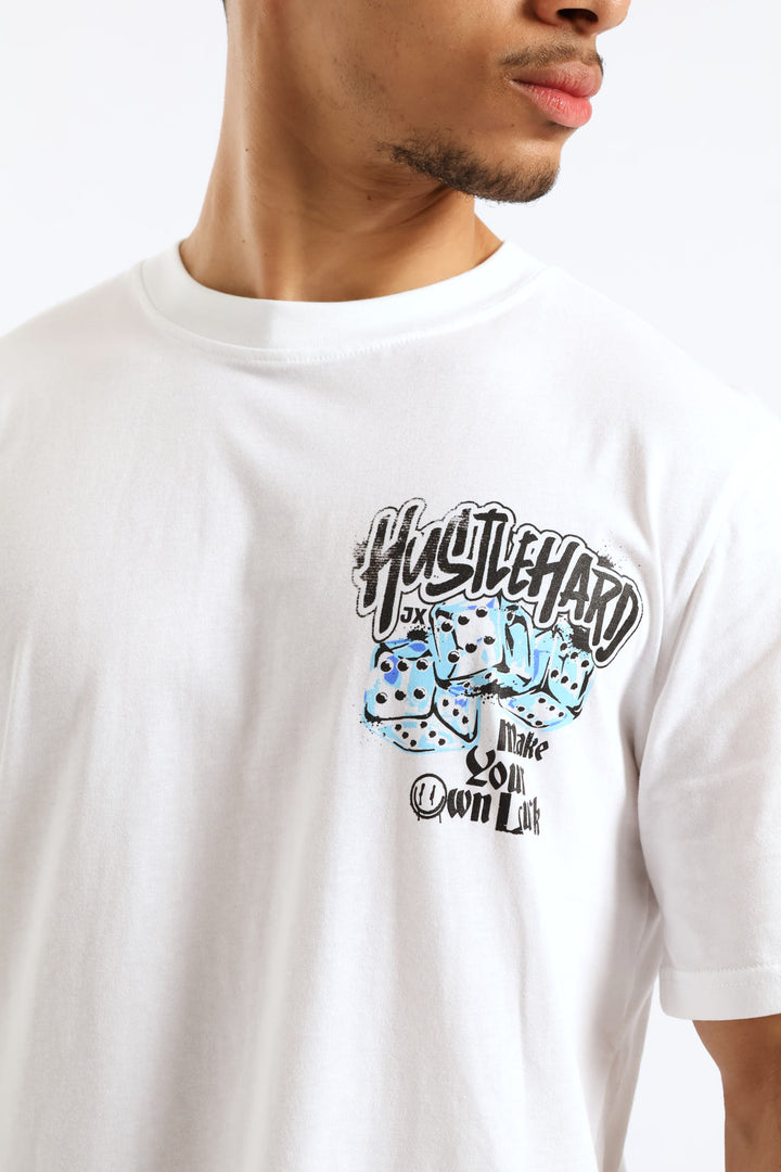 Dice Front & Back Tee - White