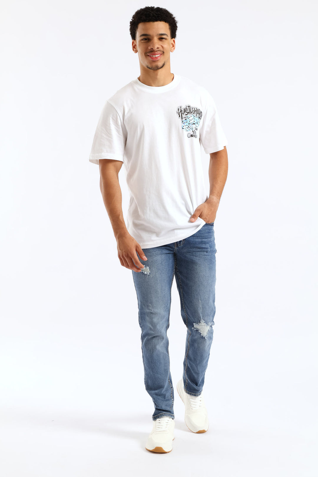 Dice Front & Back Tee - White