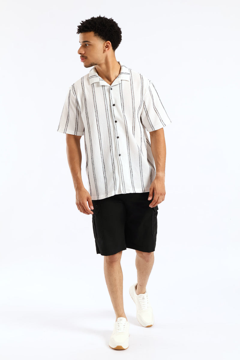 Stripe Crinkle Shirt - White