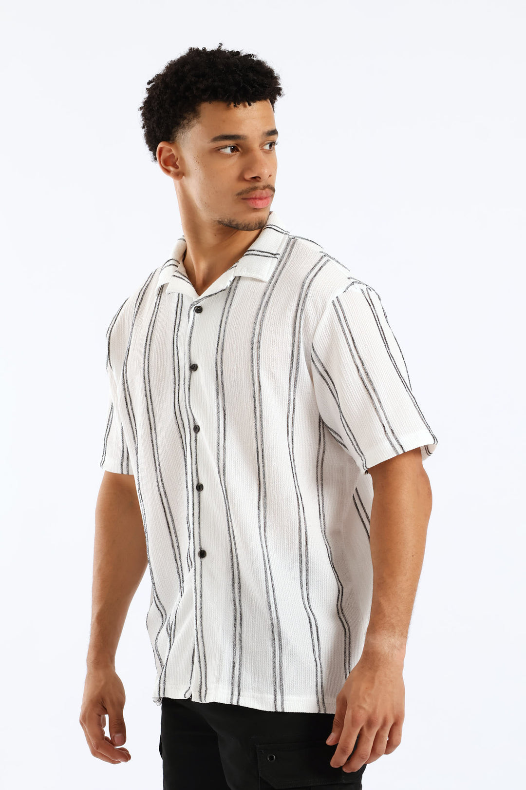 Stripe Crinkle Shirt - White