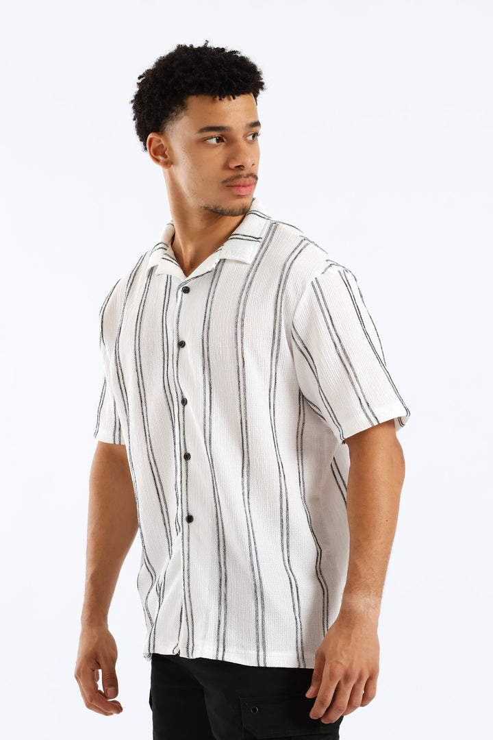Stripe Crinkle Shirt - White