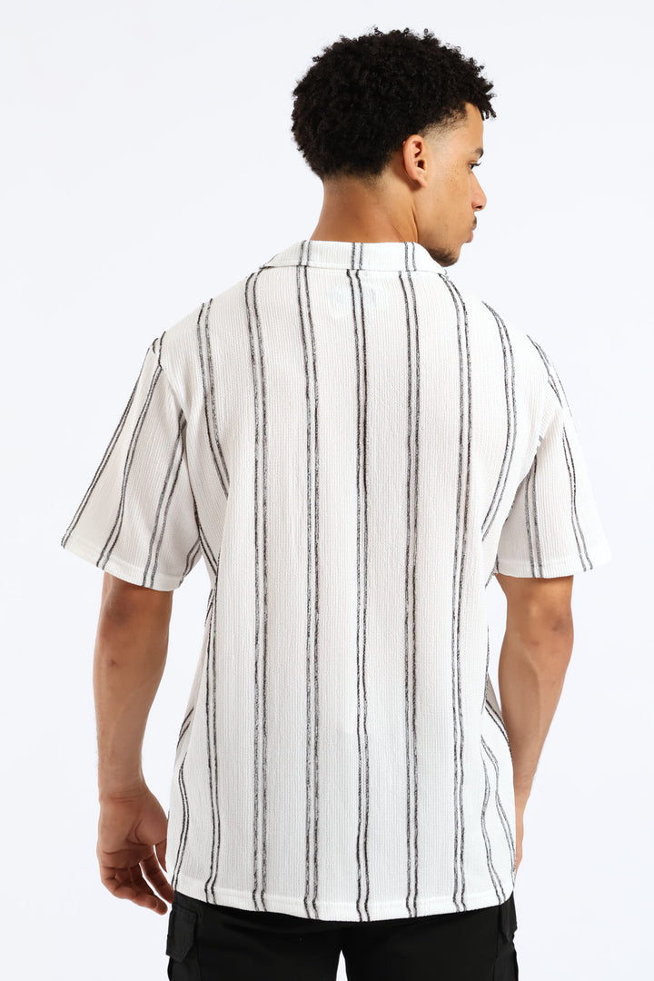 Stripe Crinkle Shirt - White