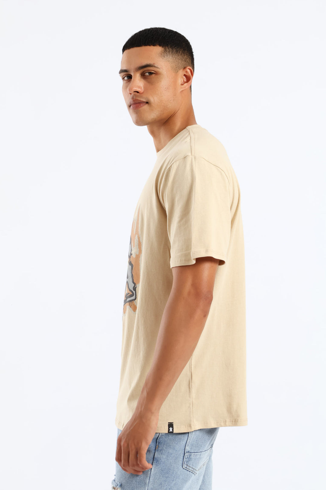 Basketball Print Tee - Stone
