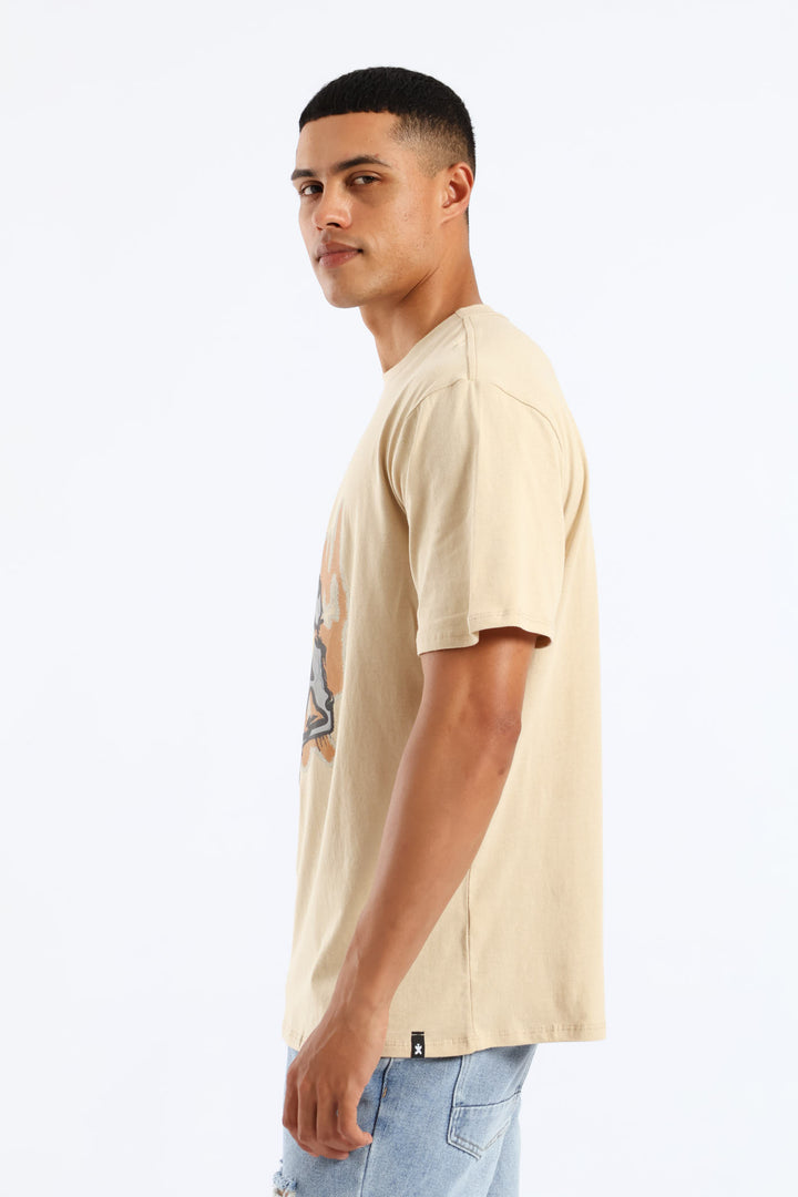Basketball Print Tee - Stone
