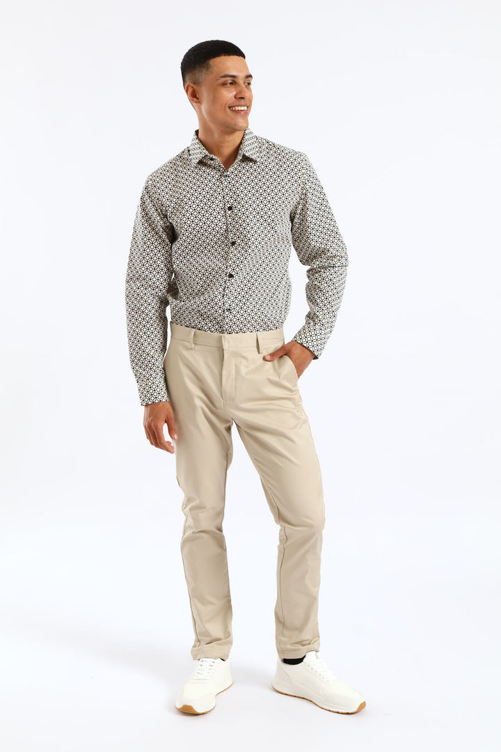 Slim Smart Chino Trouser - Stone