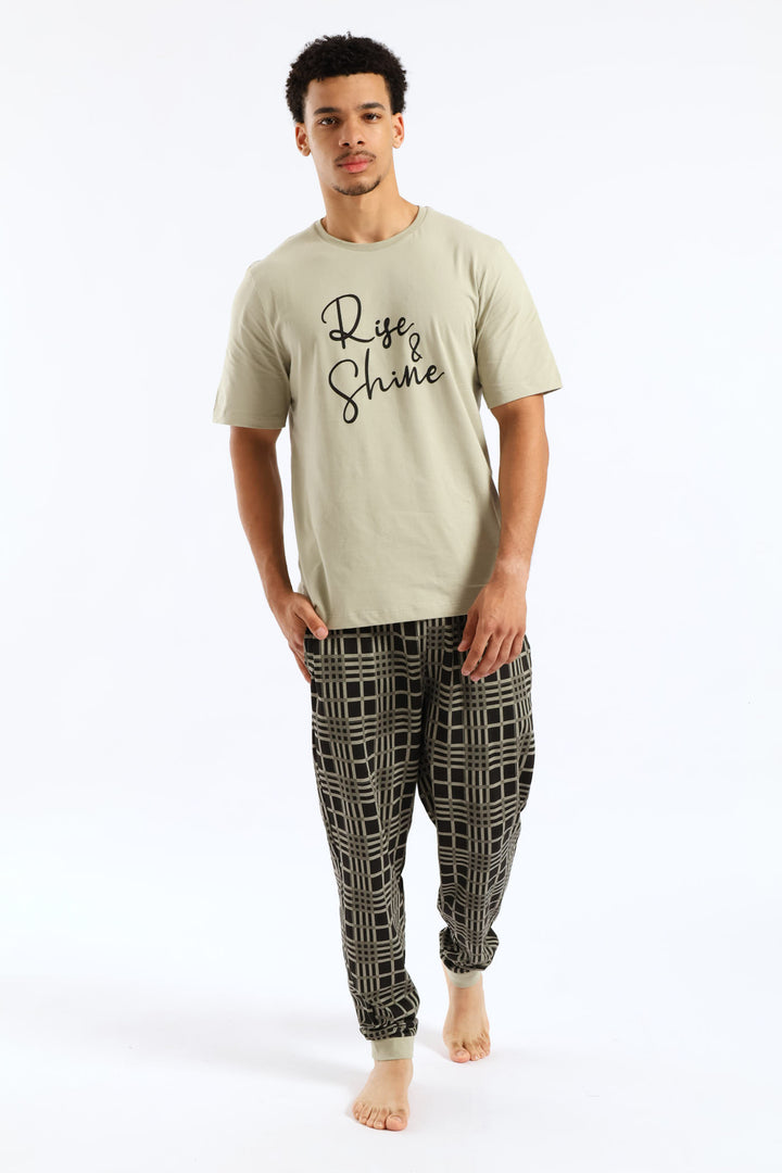 Rise & Shine Pyjama Tee - Sage