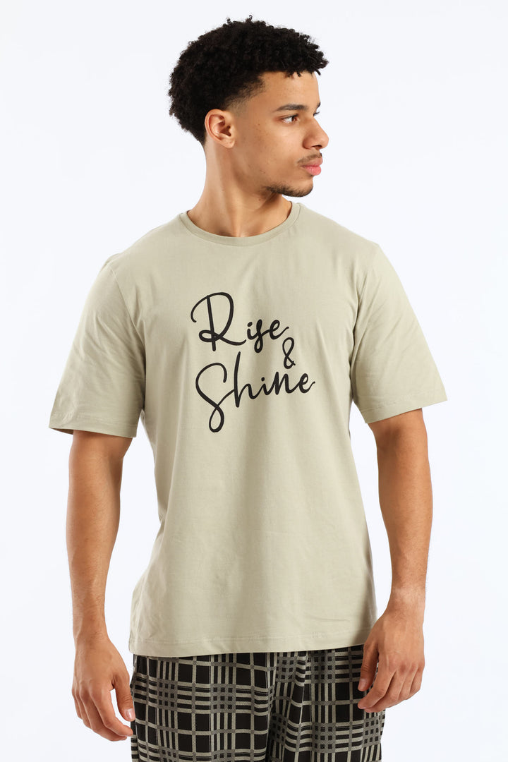 Rise & Shine Pyjama Tee - Sage