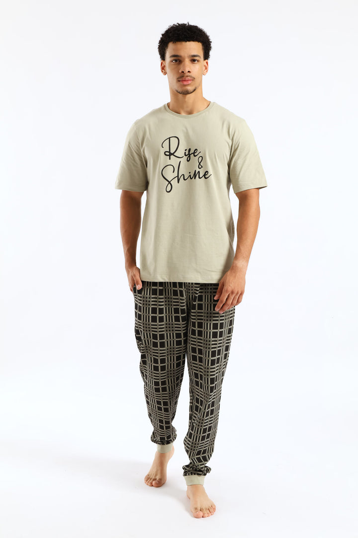 Check Pyjama Jogger - Sage