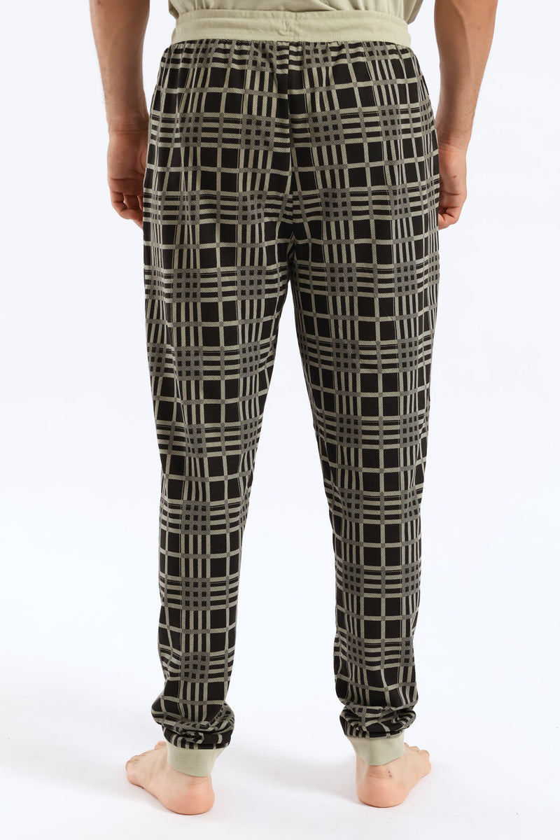 Check Pyjama Jogger - Sage