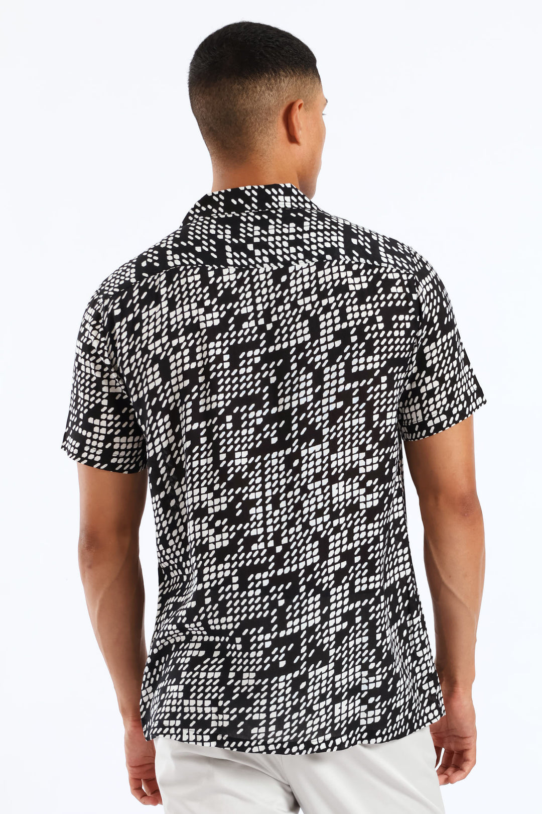 Viscose Geo Print Shirt - Black/White