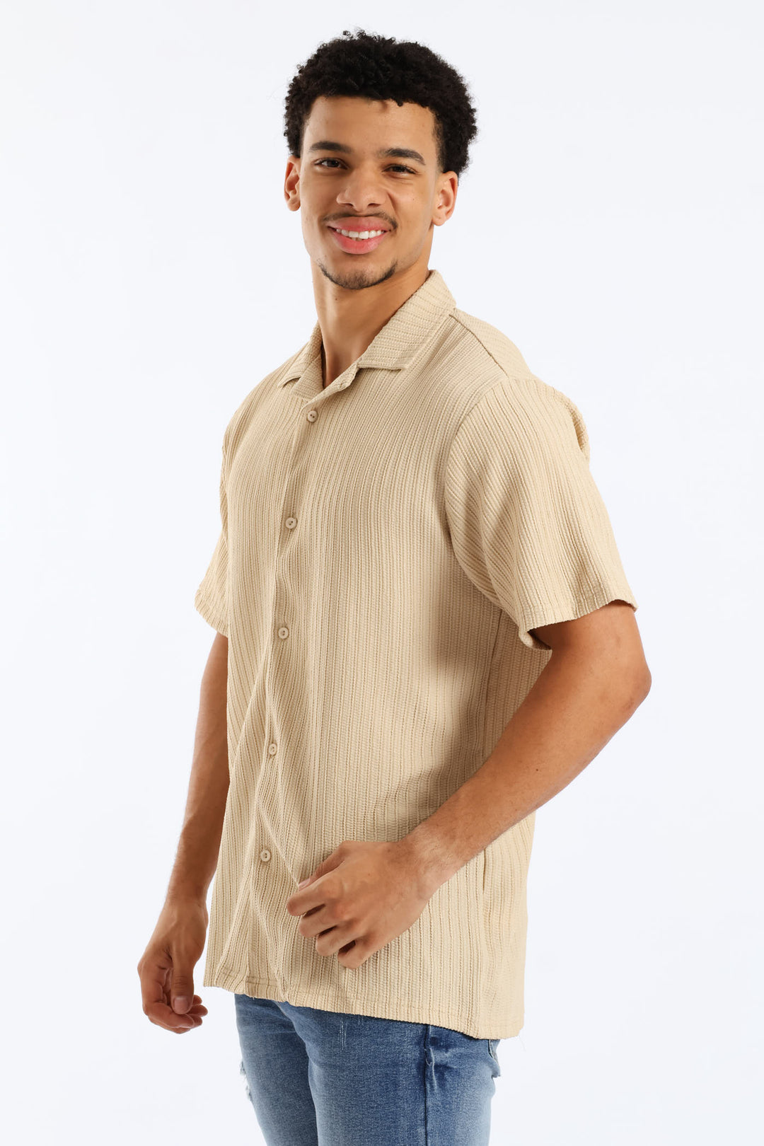 Crinkle Shirt - Stone