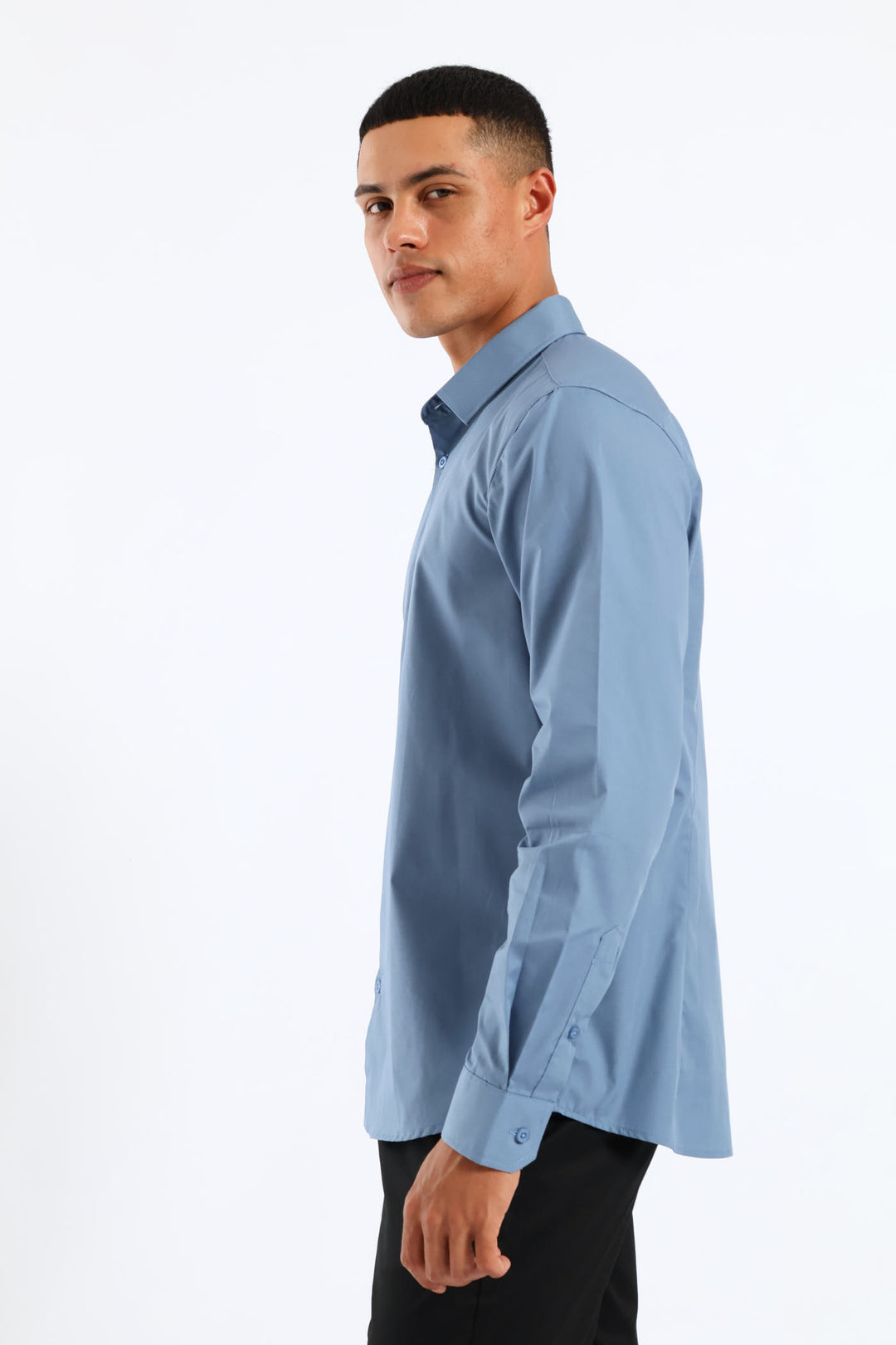 Easy Care Long Sleeve Shirt - Mid Blue