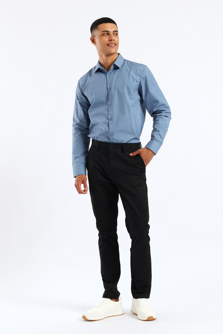Easy Care Long Sleeve Shirt - Mid Blue