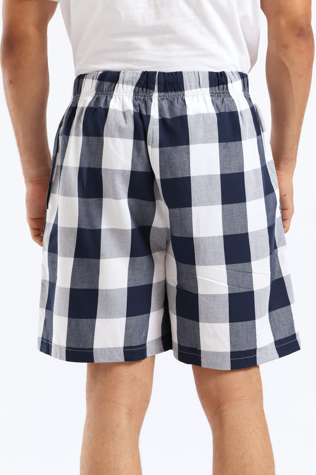 Check Woven Shorts - Navy/White
