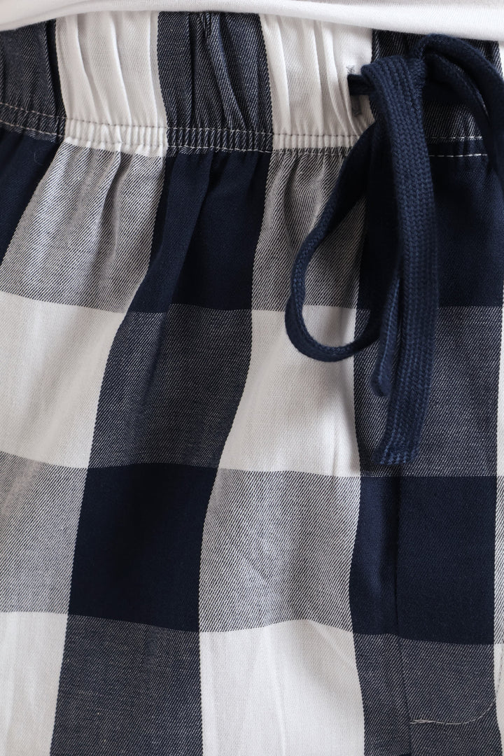 Check Woven Shorts - Navy/White