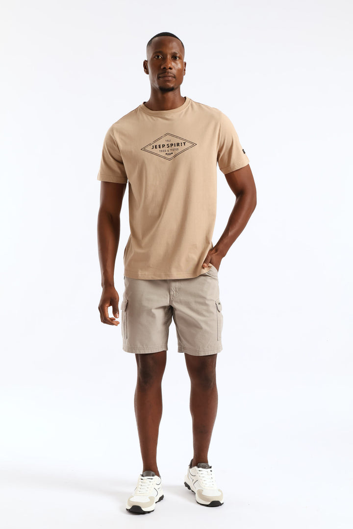 Rombus Graphic Tee - Khaki