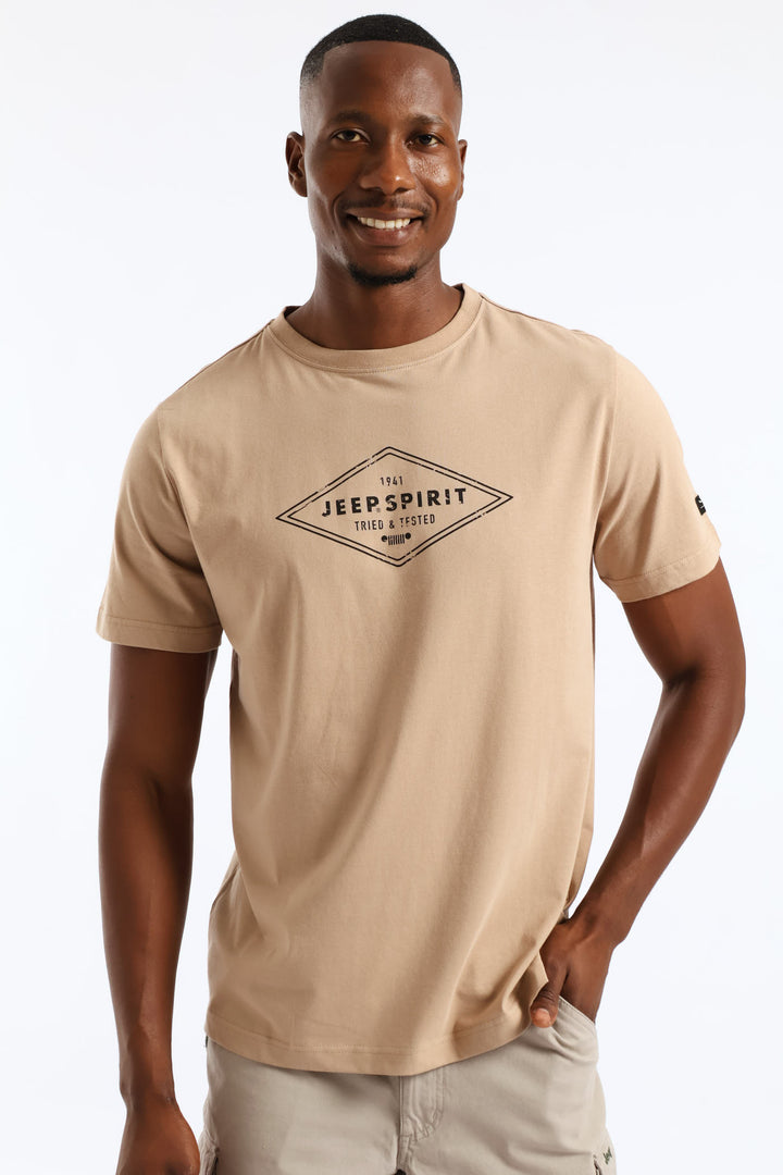 Rombus Graphic Tee - Khaki