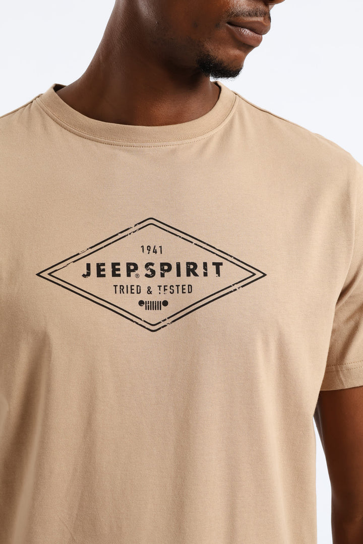 Rombus Graphic Tee - Khaki