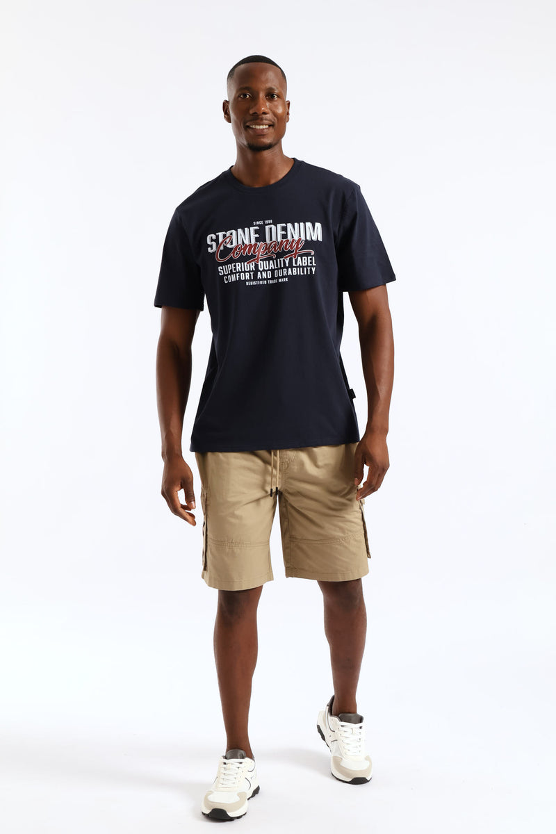 Superior Quality Label Tee - Navy