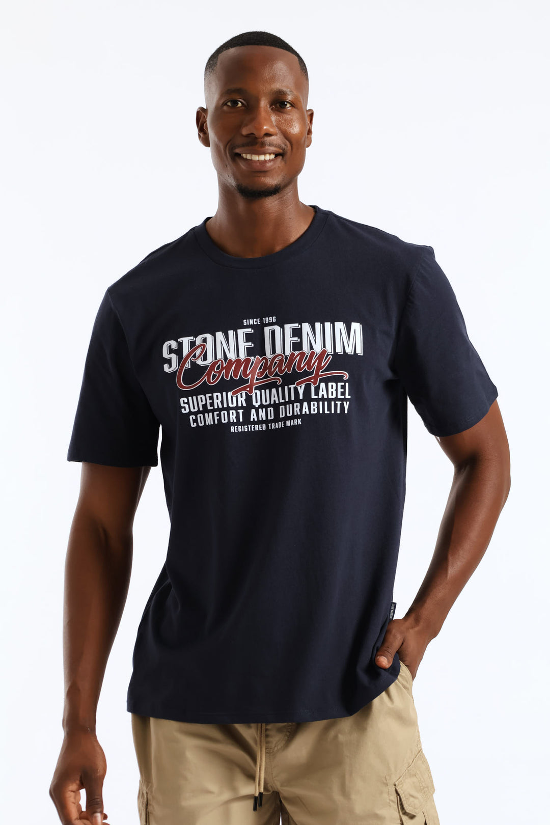 Superior Quality Label Tee - Navy