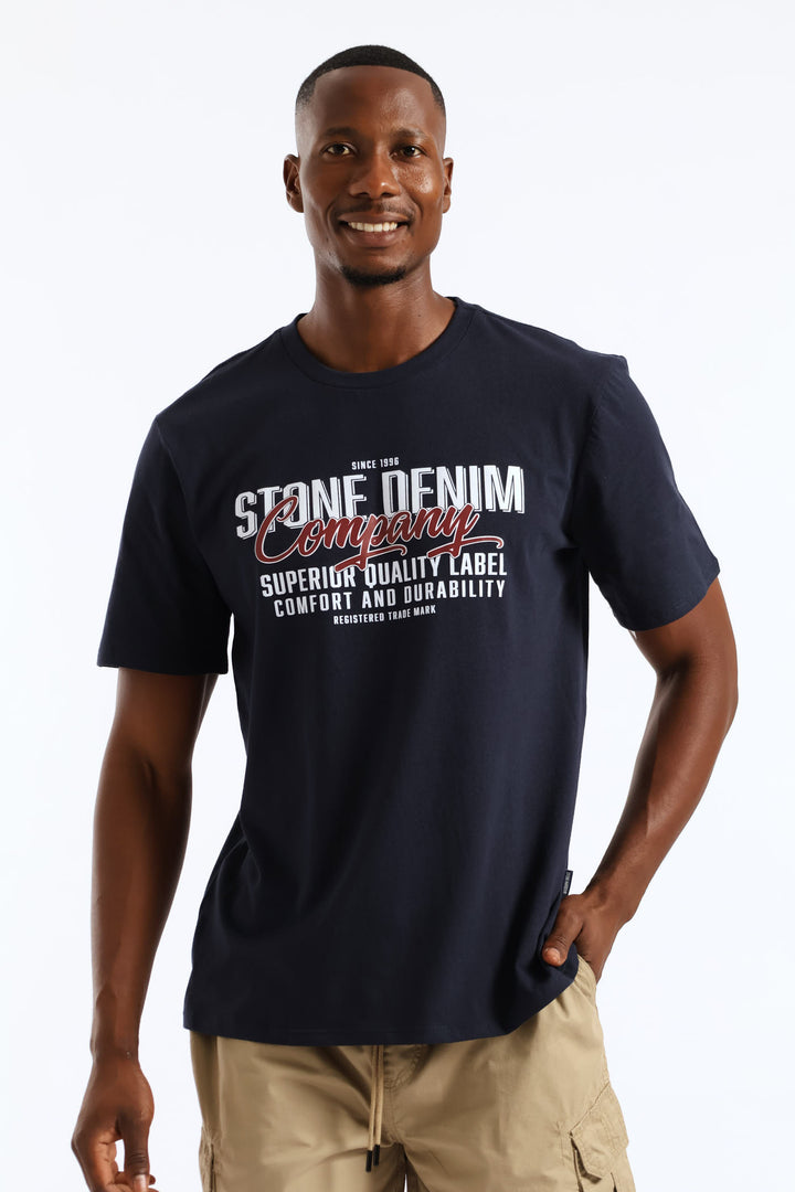 Superior Quality Label Tee - Navy