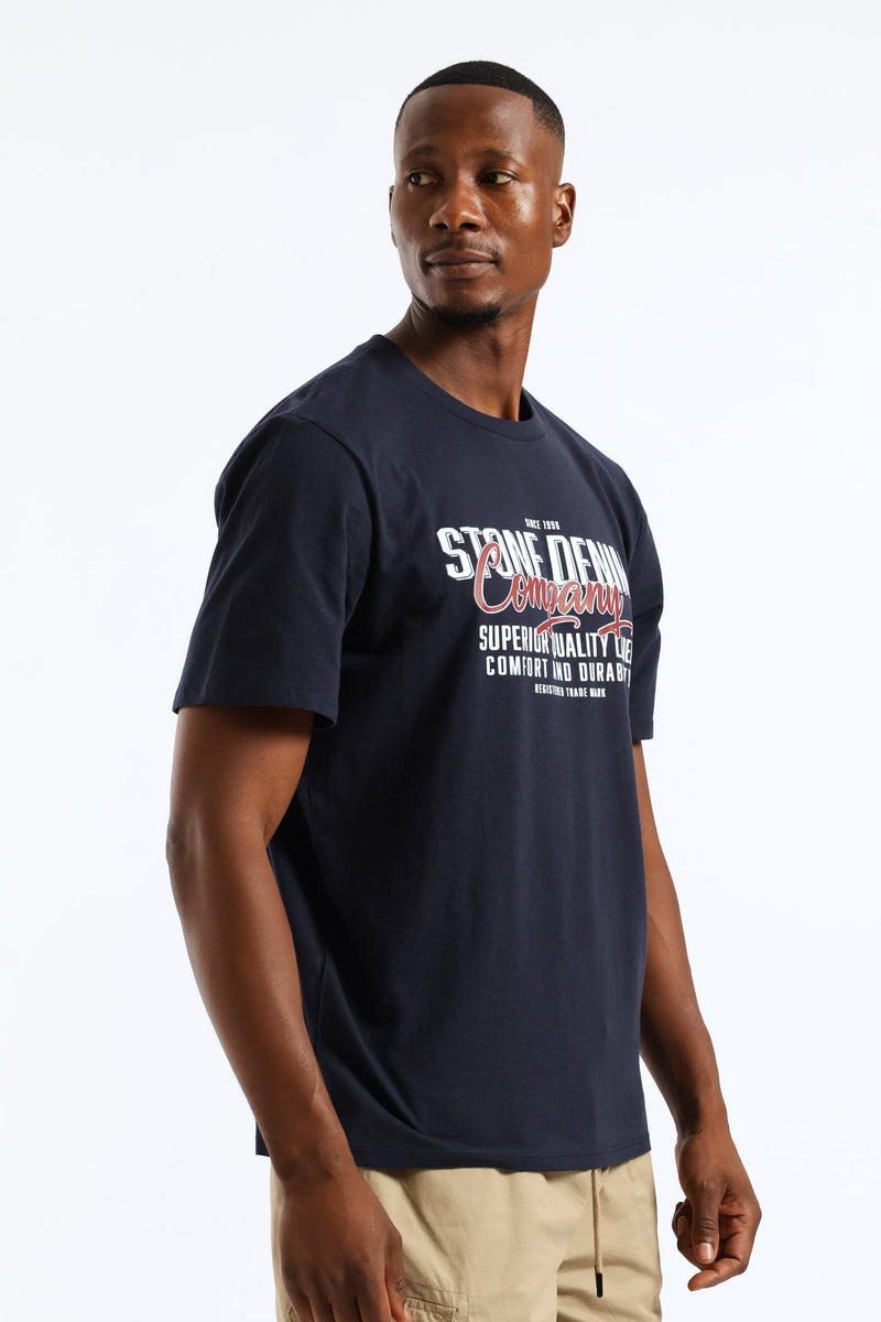 Superior Quality Label Tee - Navy