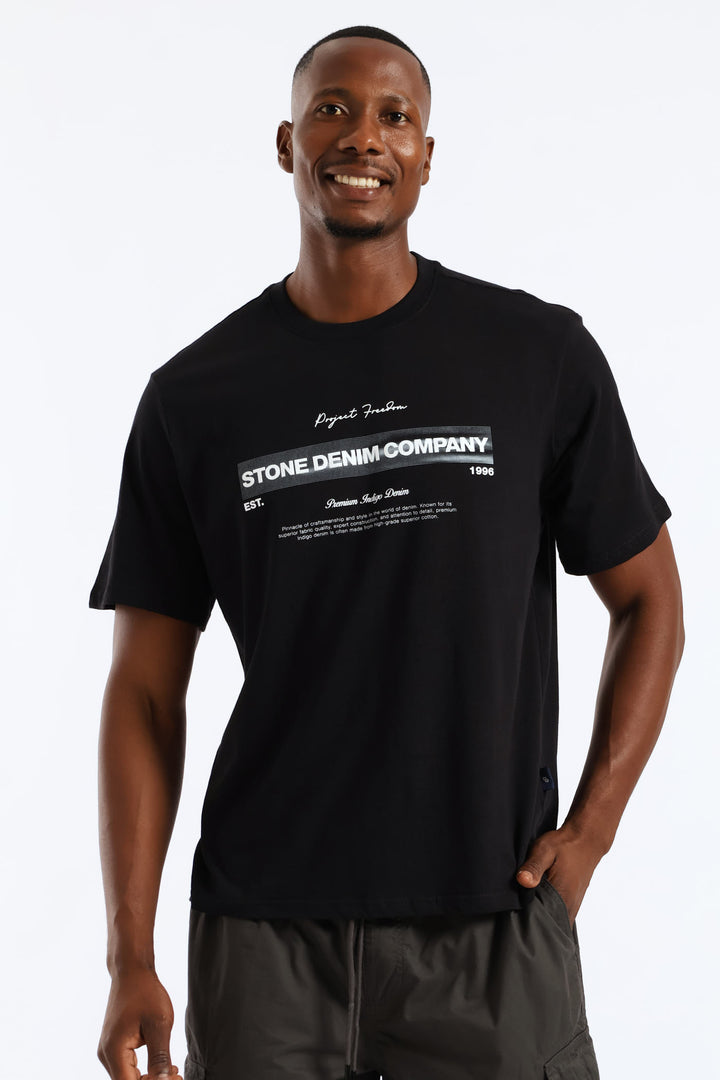 Fade Chest Block Icon Tee - Black