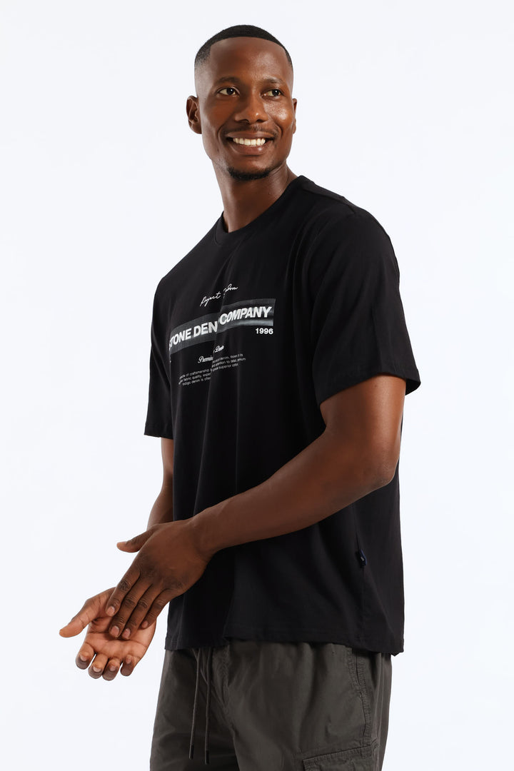 Fade Chest Block Icon Tee - Black