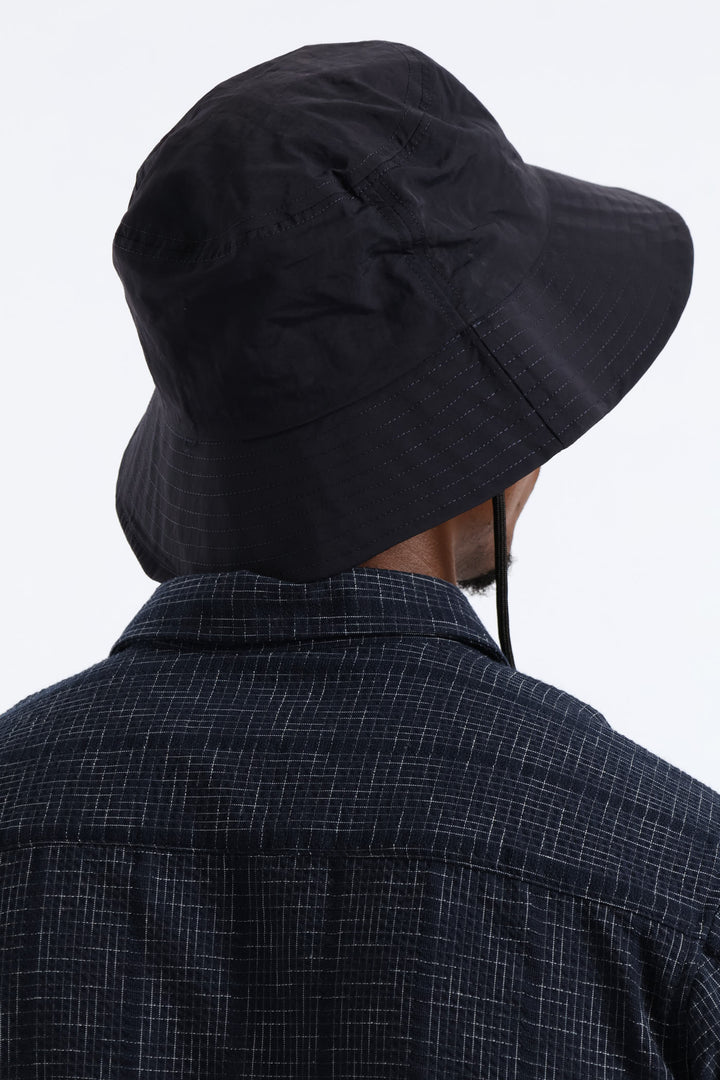 Draw String Bucket Hat - Navy