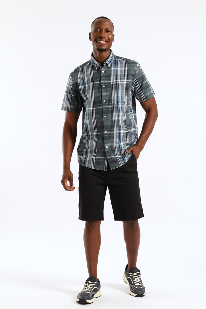 Check Button Down Shirt - Teal