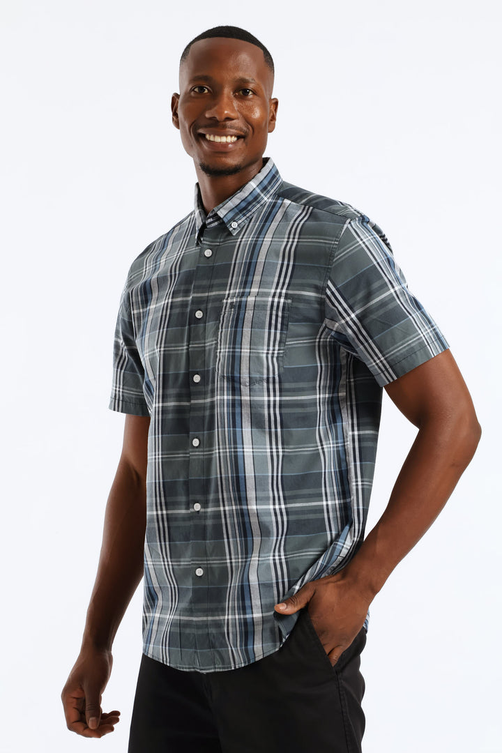 Check Button Down Shirt - Teal