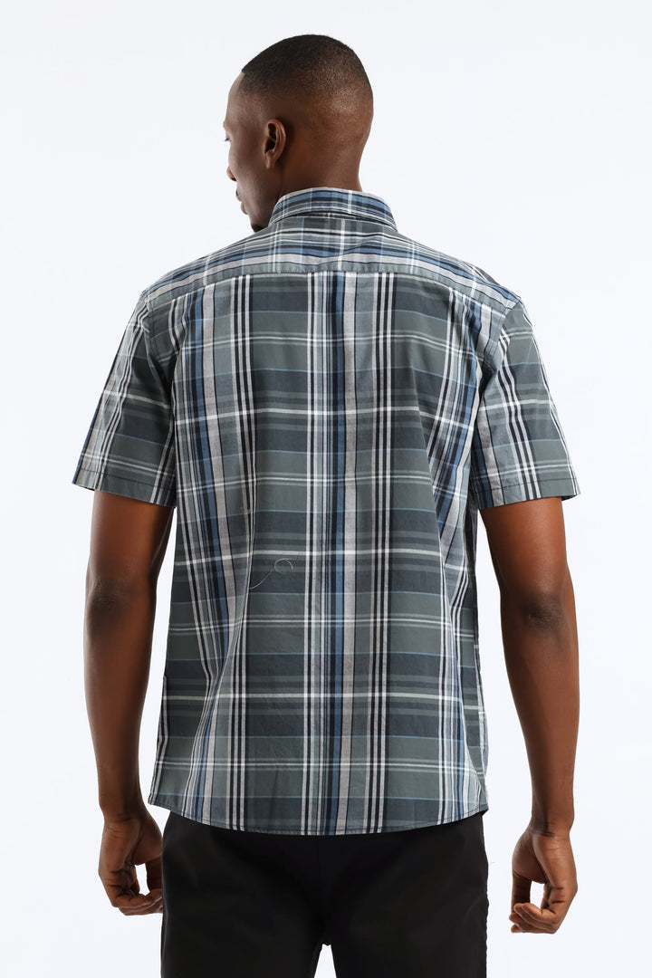 Check Button Down Shirt - Teal