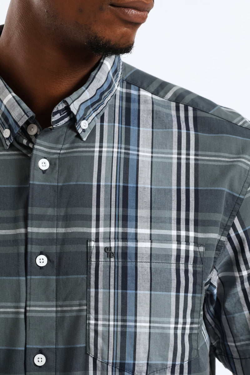 Check Button Down Shirt - Teal