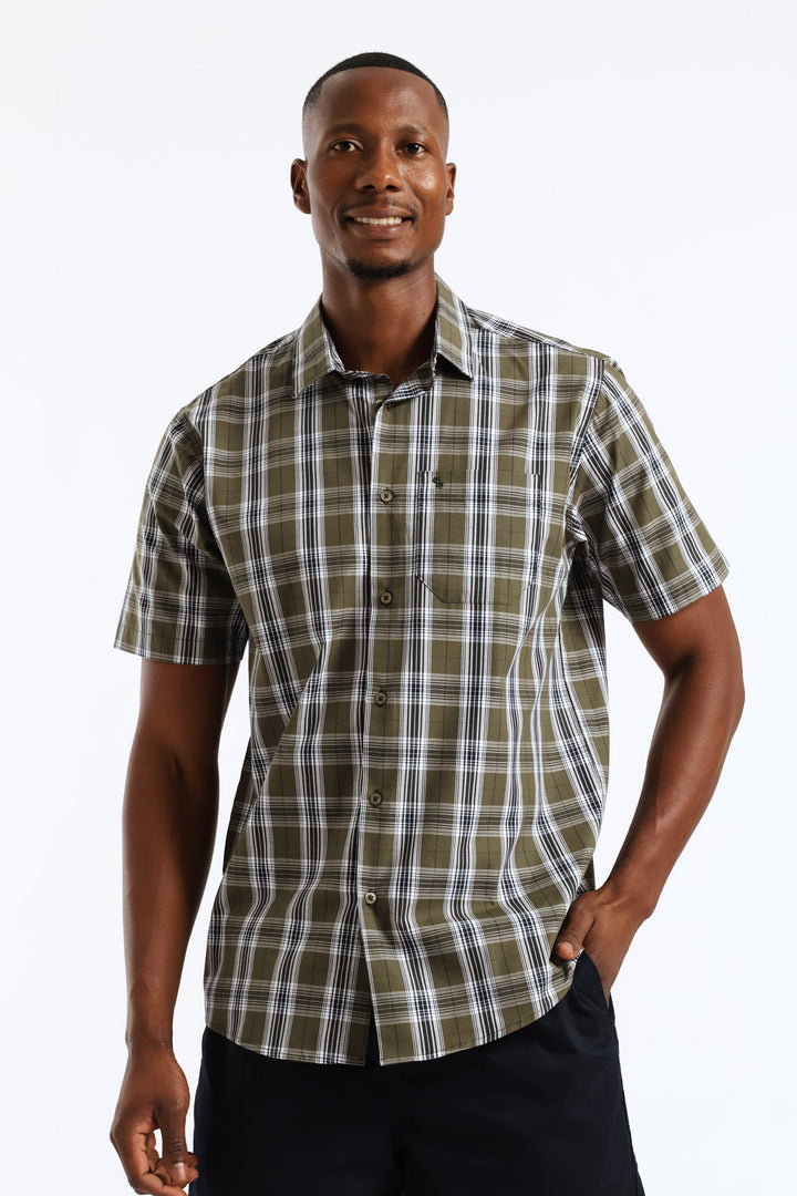 Regular Check Shirt - Olive/Navy/White