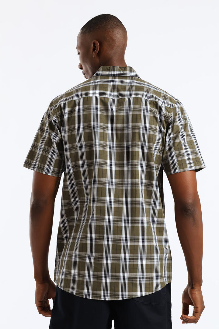 Regular Check Shirt - Olive/Navy/White