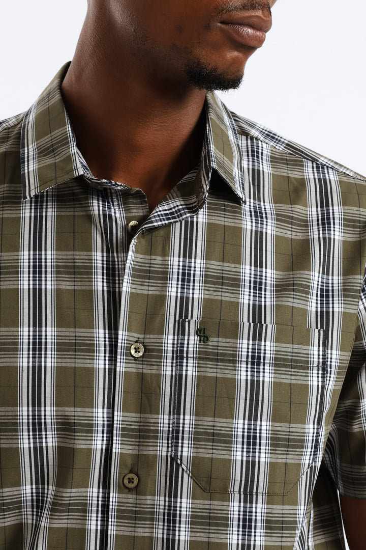 Regular Check Shirt - Olive/Navy/White