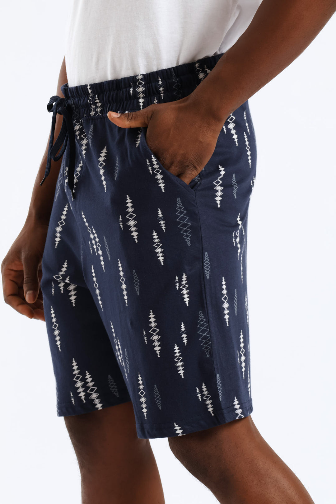 Print Knit Short - Navy