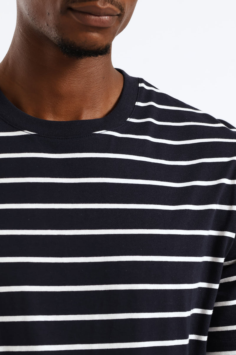 Stripe Tee - Navy
