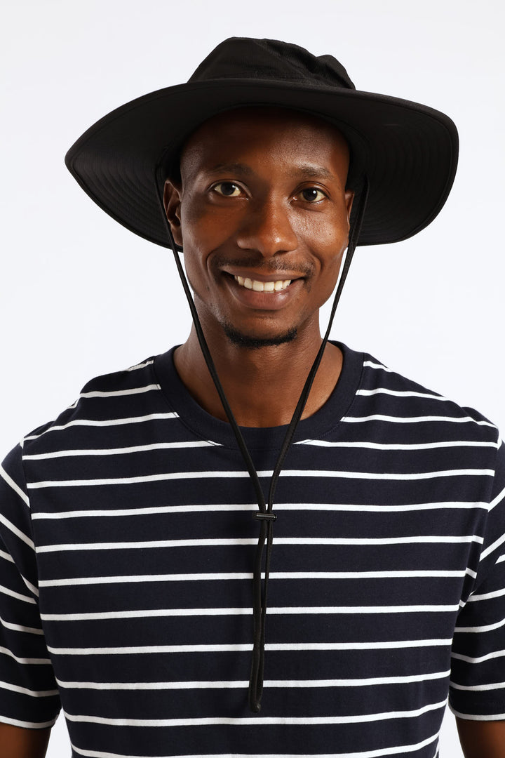 Big Rim Fisherman Bucket Hat - Black