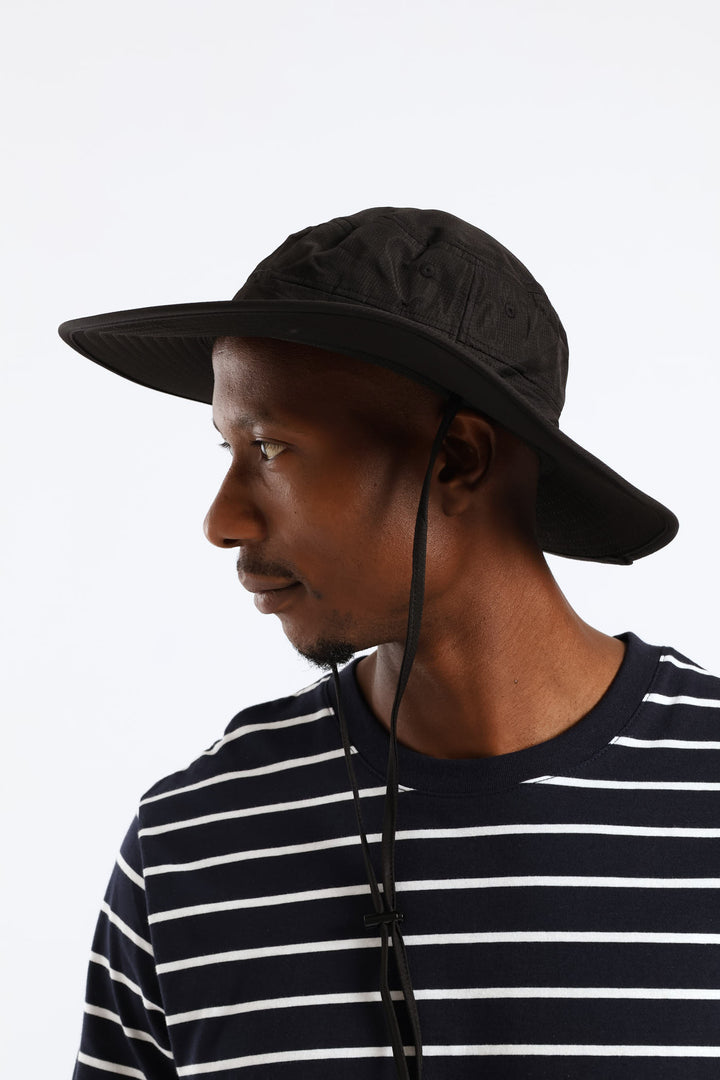 Big Rim Fisherman Bucket Hat - Black