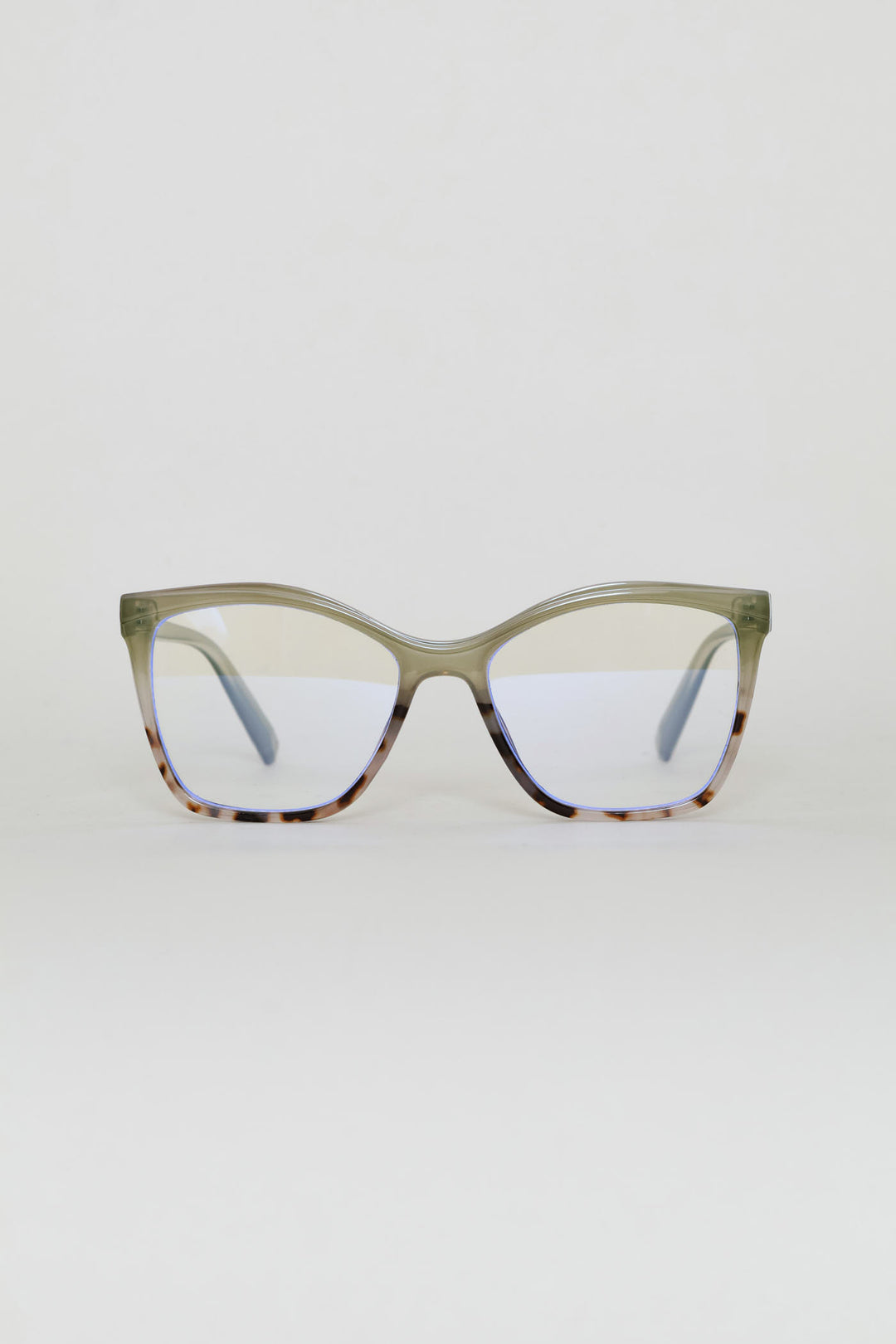 Two Tone Square Lense Glasses - Green